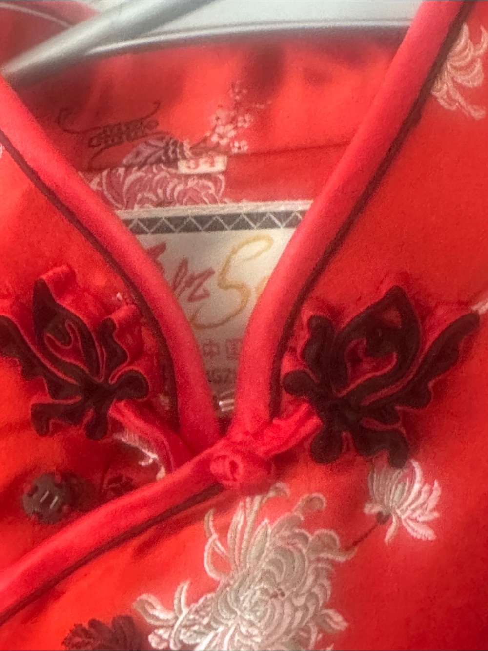 Vintage 60's Solz Squirrel XS/S Floral Asymmetrical Cheongsam Qipao sheath Dress - Picture 9 of 12
